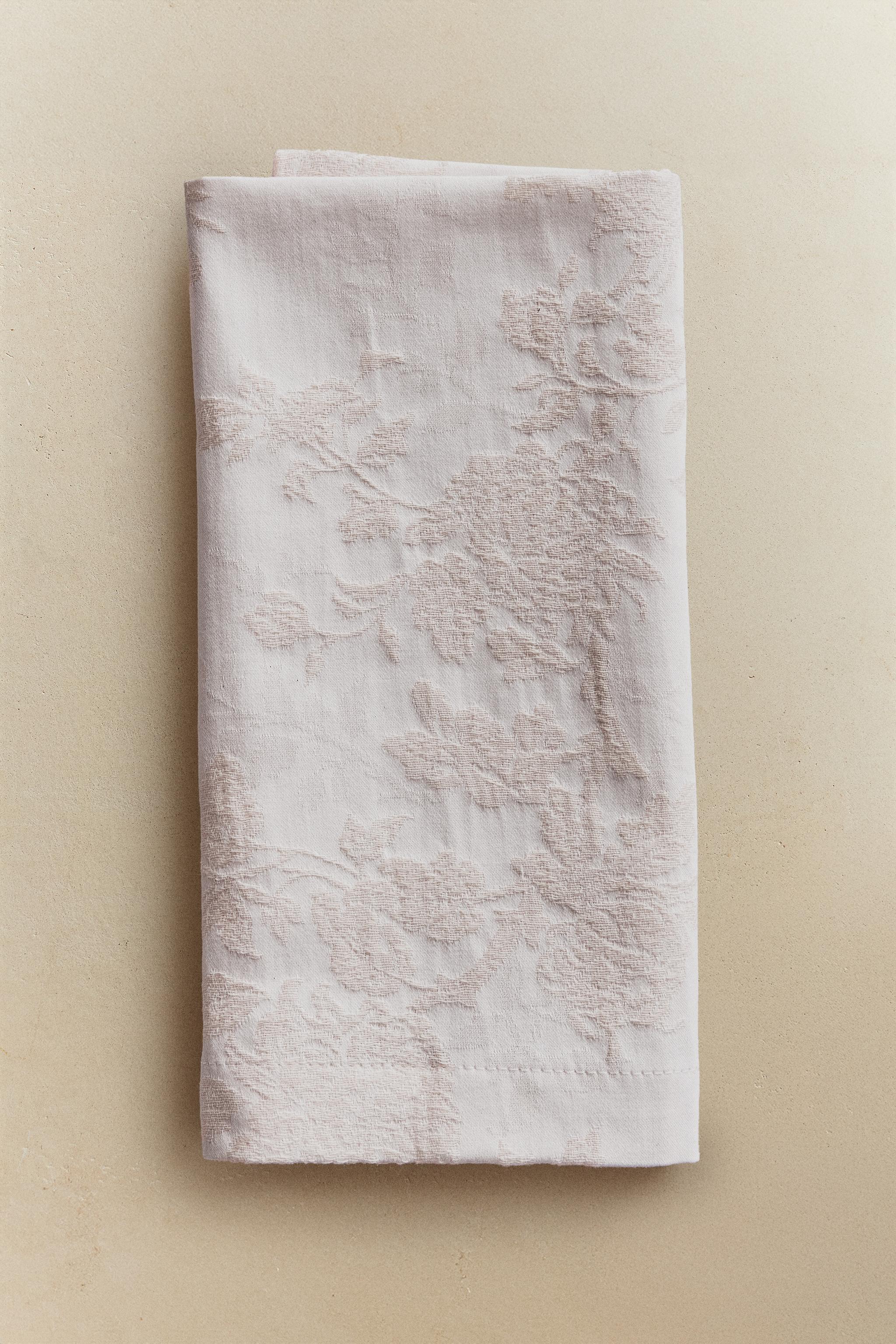 LOT DE 2 SERVIETTES TABLE EN COTON JACQUARD